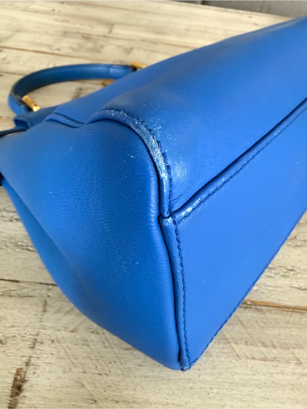 Fendi Peekaboo Mini in Electric Blue with Gold Hardware - Picture 8 of 16